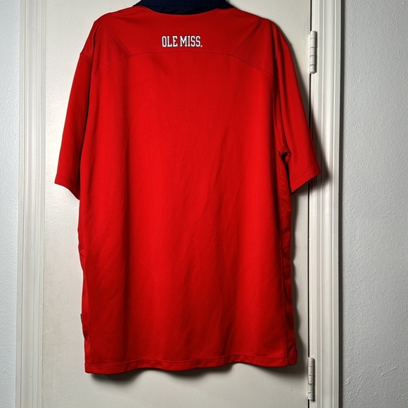Ole Miss University of Mississippi Dri-Fit Game Day Red Nike Polo Shirt Size XL - Picture 6 of 8
